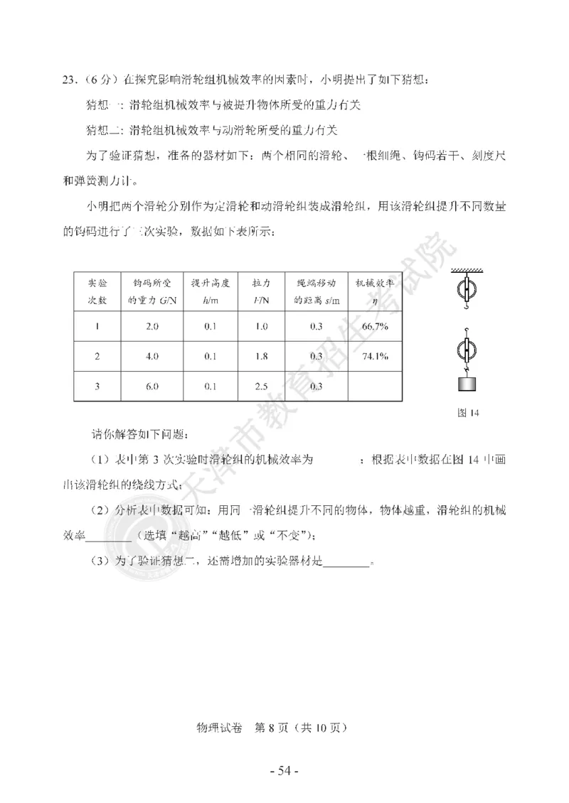 天津市2020年中考物理试题（pdf版，含答案）_1、初中学习资料_2024秋改版_八上物理课件最新版_物理中考真题卷（2019-2023）_2020中考物理试卷