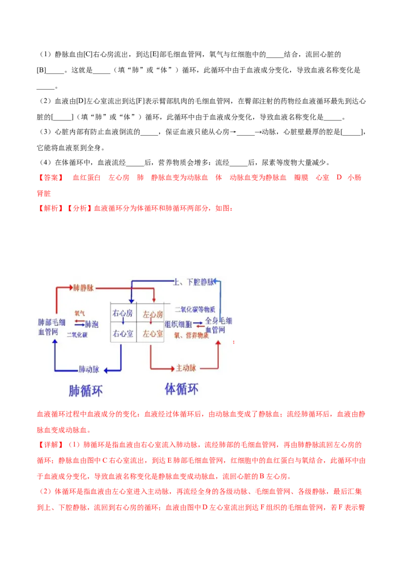 学易金卷：2020-2021学年七年级生物下学期期中测试卷（通用版）03（解析版）_1、初中学习资料_4-6、生物_4-6-2、初一生物下册_期中试卷（5份）