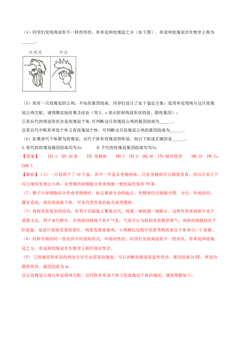 学易金卷：2020-2021学年八年级生物下学期期中测试卷（人教版）02（解析版）_1、初中学习资料_4-6、生物_4-6-4、初二生物下册_3、期中试卷（3份）