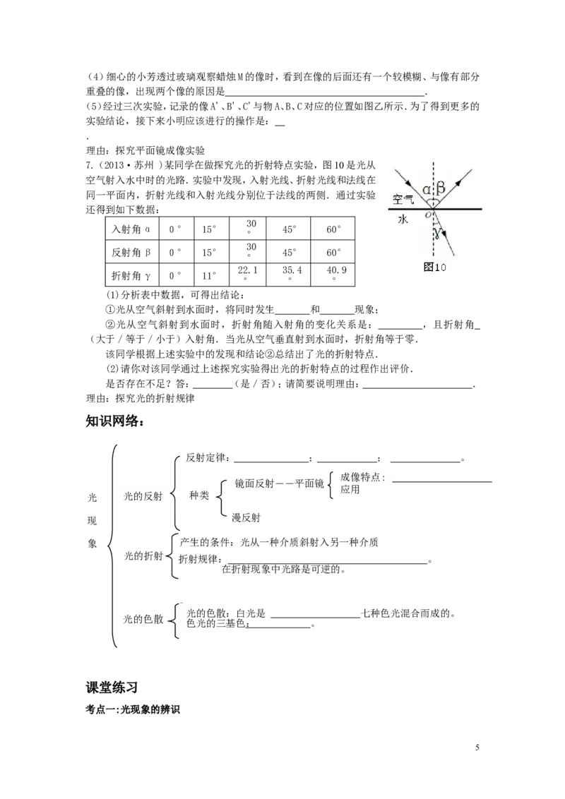 第四章(光现象复习)_1、初中学习资料_4-4、物理_4-4-3、初二物理上册_2023更新_人教初中物理8上单元期中期末试题_第4单元