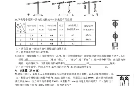 第十二章简单机械单元测试题(整理版)_1、初中学习资料_4-4、物理_4-4-4、初二物理下册_2023更新_人教初中物理8下单元期中期末_第6单元