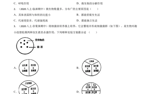 第四、五章细菌、真菌和病毒（B卷&middot;能力提升练）（原卷版）_1、初中学习资料_4-6、生物_4-6-3、初二生物上册_2、单元测试（23份）_1、第1套单元测试2022-2023学年