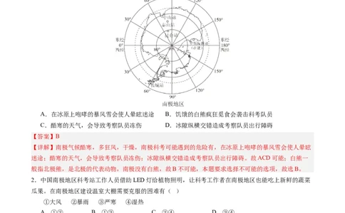 第十章极地地区（A卷&middot;知识通关练）-单元测试2022-2023学年七年级地理下册分层训练AB卷（人教版）（解析版）_new_1、初中学习资料_4-8、地理_4-8-2、初一地理下册