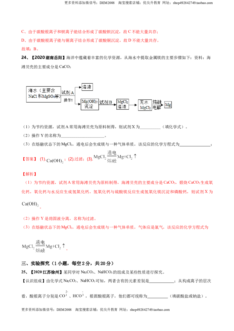 第十一单元盐化肥单元测试卷（B卷提升篇）（解析版）-九年级化学下册同步单元AB卷（人教版）_1、初中学习资料_4-5、化学_4-5-5、初三化学下册_人教化学九年级下单元试卷（040份）