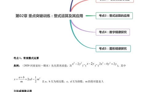 第02章重点突破训练：整式运算及其应用（原卷版）（人教版）_1、初中学习资料_4-2、数学_4-2-1、初一数学上册_人教数学七年级上单元试卷（034份）