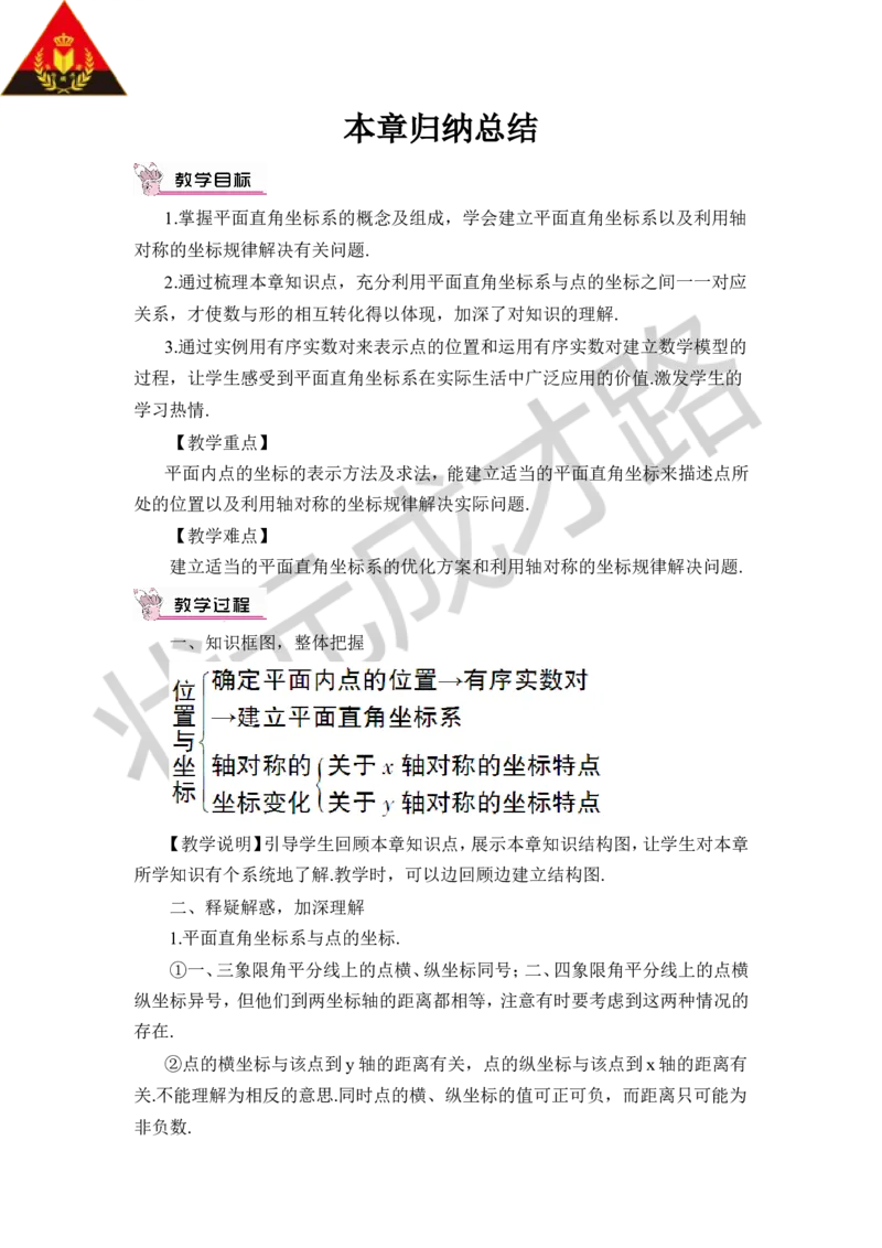 本章归纳总结_1、初中学习资料_2024秋改版_七上数学最新版课件_八上北师大版_北8数上教案_第三章位置与坐标