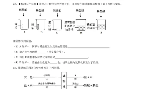 第十单元酸和碱单元测试卷（A卷基础篇）（原卷版）-九年级化学下册同步单元AB卷（人教版）_1、初中学习资料_4-5、化学_4-5-5、初三化学下册_人教化学九年级下单元试卷（040份）
