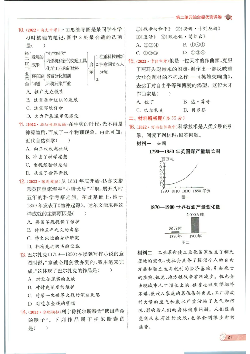 实验班提优训练九年级下册历史人教版全练版_1、初中学习资料_24秋试卷_《实验班提优训练》_九年级