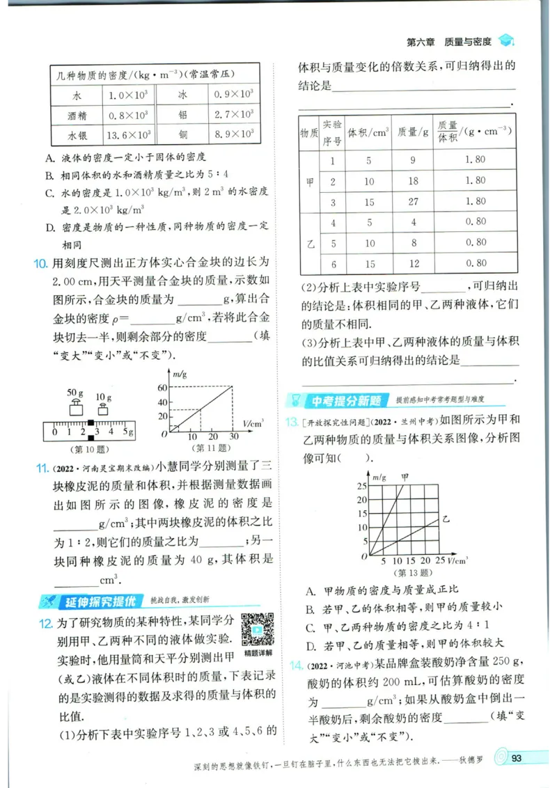 实验班提优训练八年级上册物理人教版_1、初中学习资料_24秋试卷_《实验班提优训练》_八年级