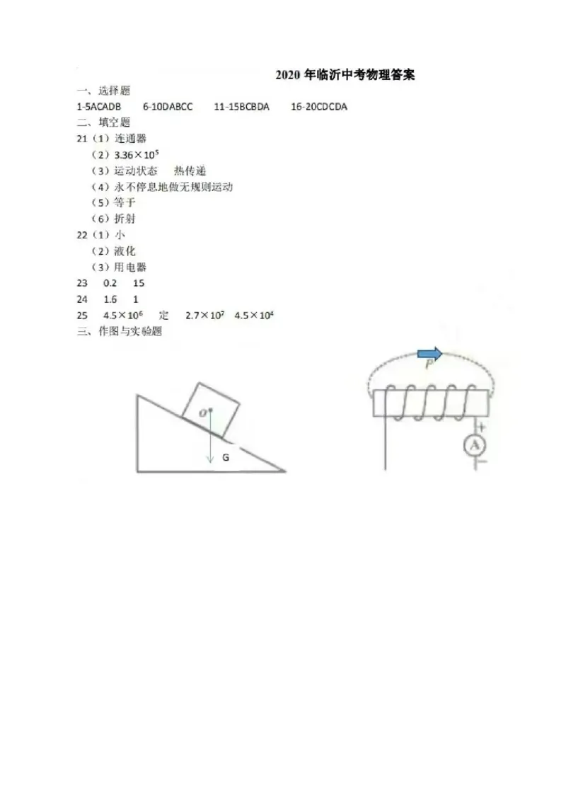 山东省临沂市2020年中考物理试题（扫描版）_1、初中学习资料_2024秋改版_八上物理课件最新版_物理中考真题卷（2019-2023）_2020中考物理试卷_山东