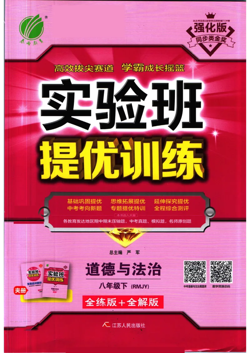 实验班提优训练八年级下册道德与法制人教版全练版_1、初中学习资料_24秋试卷_《实验班提优训练》_八年级