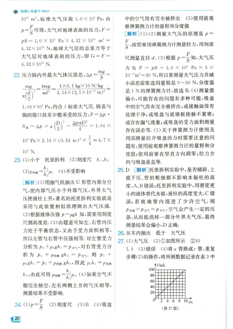 实验班提优训练八年级下册物理人教版答案_1、初中学习资料_24秋试卷_《实验班提优训练》_八年级