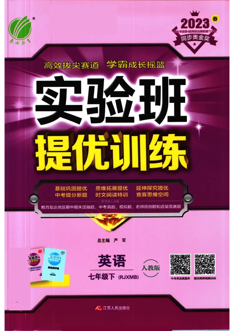 实验班提优训练七年级下册英语人教版_1、初中学习资料_24秋试卷_《实验班提优训练》_七年级