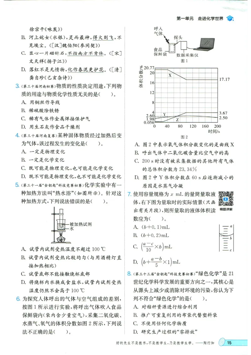 实验班提优训练九年级上册化学人教版_1、初中学习资料_24秋试卷_《实验班提优训练》_九年级