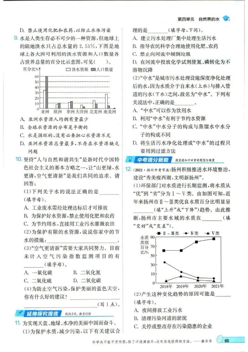 实验班提优训练九年级上册化学人教版_1、初中学习资料_24秋试卷_《实验班提优训练》_九年级