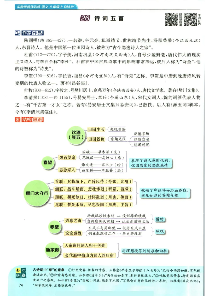 实验班提优训练八年级上册语文人教版学霸笔记_1、初中学习资料_24秋试卷_《实验班提优训练》_八年级