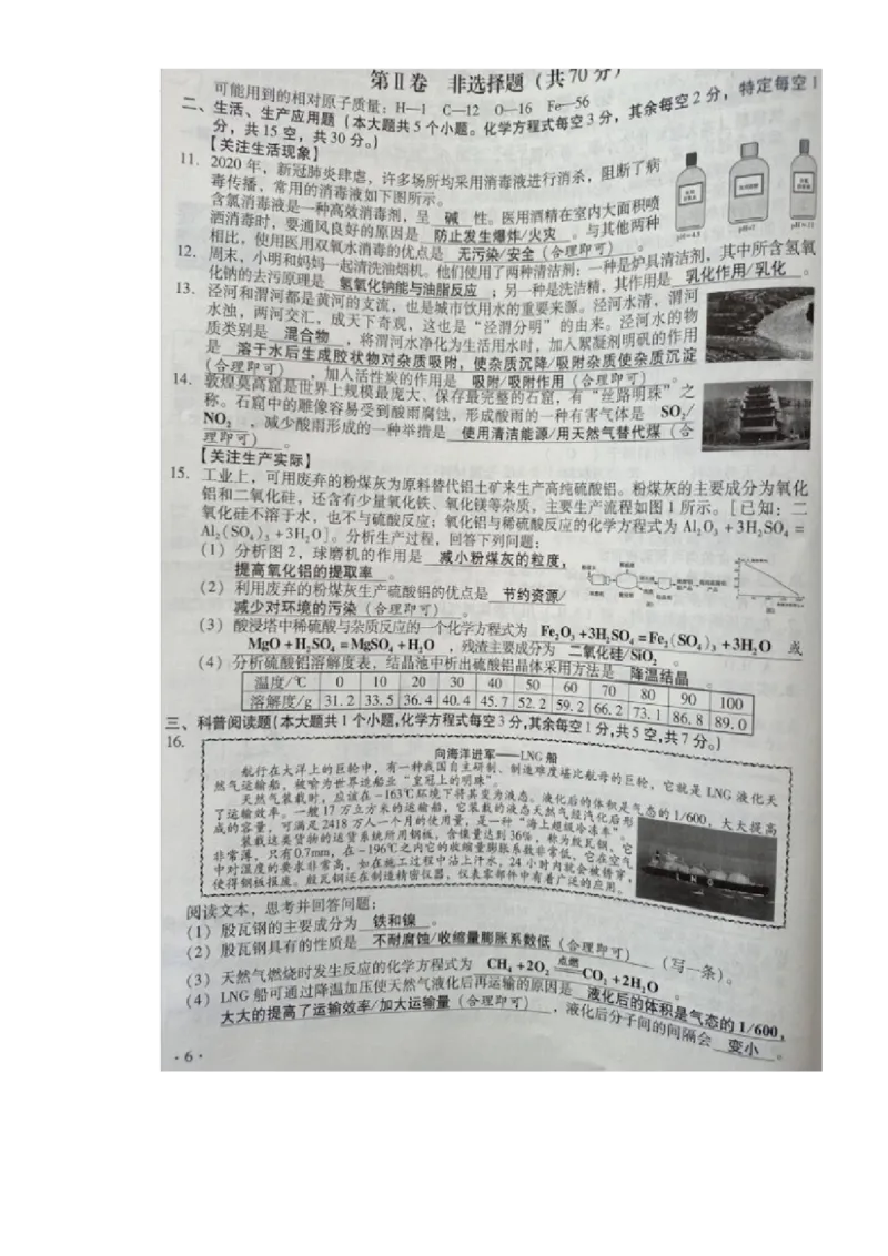 山西省阳泉市课改试点2020年中考化学真题（图片版）_1、初中学习资料_2024秋改版_九上化学课件最新版_化学中考真题卷（2019-2023）_2020中考化学