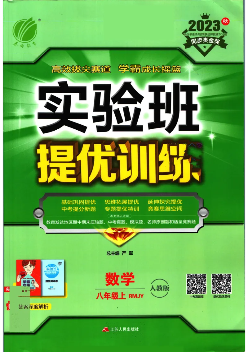实验班提优训练八年级上册数学人教版_1、初中学习资料_24秋试卷_《实验班提优训练》_八年级