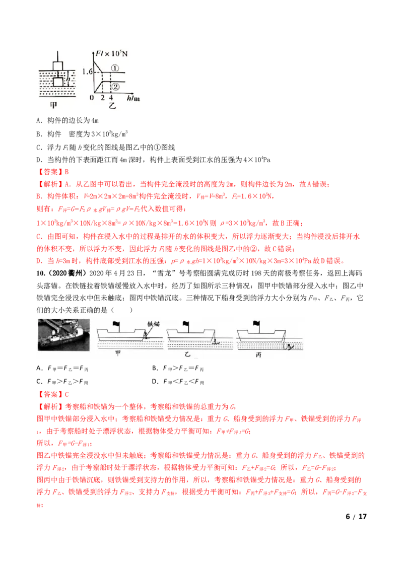 第10章《浮力》单元测试卷（B卷提升篇）（解析版）_1、初中学习资料_4-4、物理_4-4-4、初二物理下册_2023更新_4人教物理试卷8下单元测试新