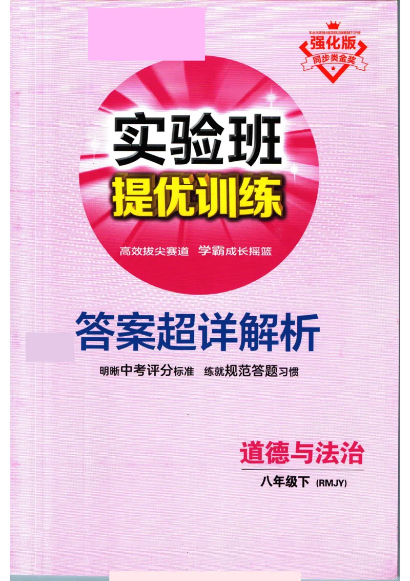 实验班提优训练八年级下册道德与法治人教版答案_1、初中学习资料_24秋试卷_《实验班提优训练》_八年级