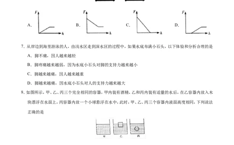 第10章章末测试--八年级物理人教版（下册）_1、初中学习资料_4-4、物理_4-4-4、初二物理下册_2023更新_人教版初中物理八年级下章末测试专题讲义（新）