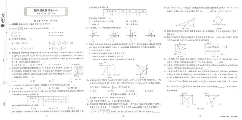 实验班提优训练八年级下册数学人教版测评卷_1、初中学习资料_24秋试卷_《实验班提优训练》_八年级