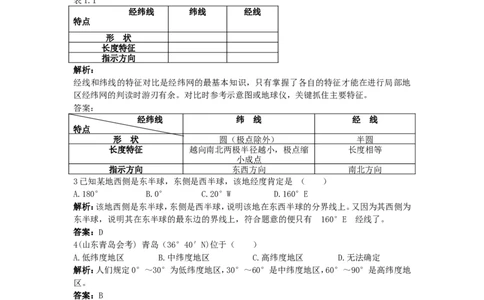 新人教地理七年级上第1章：达标训练（地球和地球仪_1、初中学习资料_4-8、地理_4-8-1、初一地理上册_2.地理7上单元测试（27份）_第二套备用7年级上册章节达标训练及答案（18份）