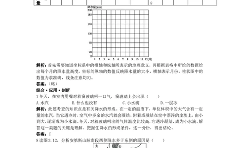 新人教地理七年级上第3章：达标训练（降水的变化与分布_1、初中学习资料_4-8、地理_4-8-1、初一地理上册_2.地理7上单元测试（27份）_第二套备用7年级上册章节达标训练及答案（18份）