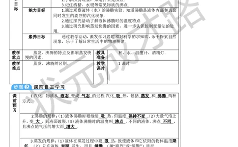 第1课时汽化_1、初中学习资料_2024秋改版_八上物理课件最新版_教案_第三章物态变化_第3节汽化和液化