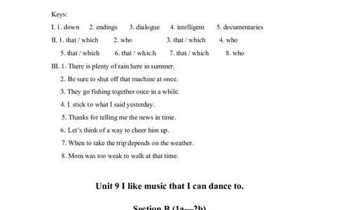 推荐Unit9IlikemusicthatIcandanceto.(课时练)_1、初中学习资料_4-3、英语_4-3-5、初三英语全册_2024更新_同步练习