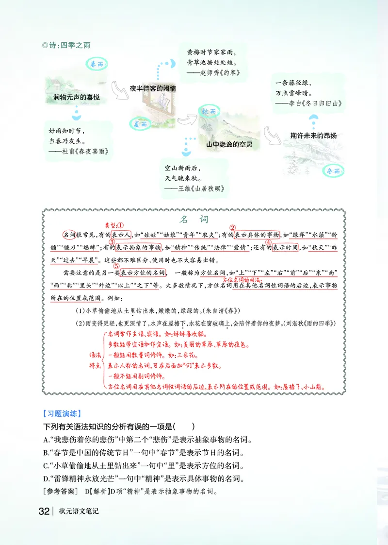 拓展延伸诗文专题_1、初中学习资料_2024秋改版_人教七上语文新版课件_2.单元一节精品课_3雨的四季