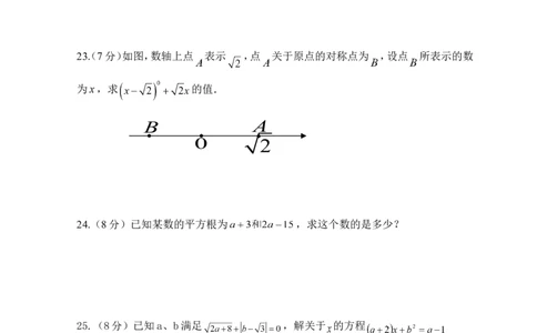 新人教（七下）第6章实数综合水平测试题1_1、初中学习资料_4-2、数学_4-2-2、初一数学下册_人教数学七年级下单元试卷（049份）_单元水平检测题（含答案提示）（共12份）