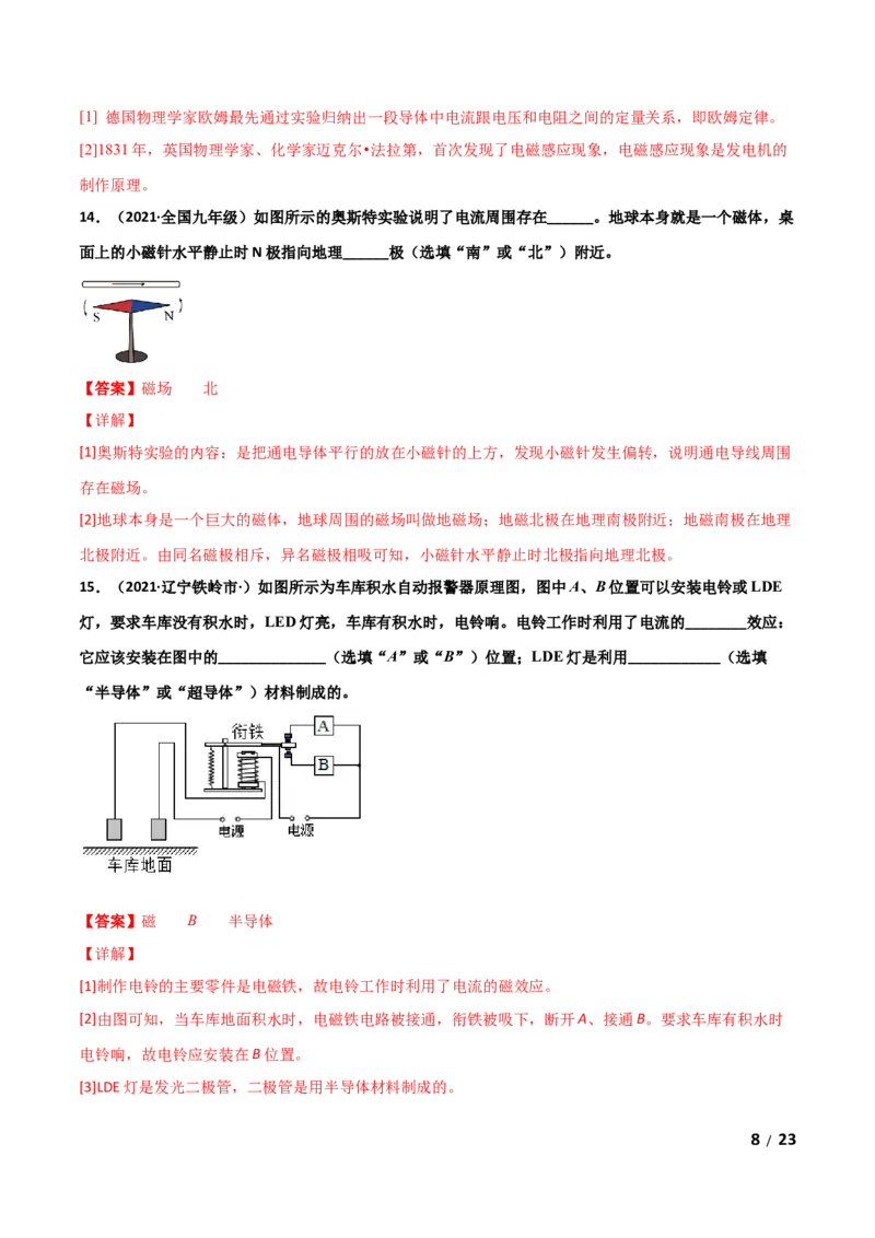 第20章电与磁单元测试卷（A卷基础篇）（解析版）_1、初中学习资料_4-4、物理_4-4-5、初三物理全册_2024更新_1人教物理试卷9全册单元测试新