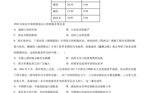 第1课鸦片战争（原卷版）-2022-2023学年八年级历史上册课后培优分级练（部编版）_1、初中学习资料_4-7、历史_4-7-3、初二历史上册_1、同步练习（52份）