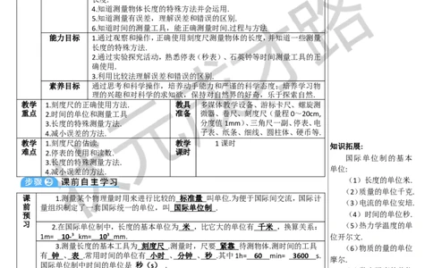 第1节长度和时间的测量_1、初中学习资料_2024秋改版_八上物理课件最新版_教案_第一章机械运动