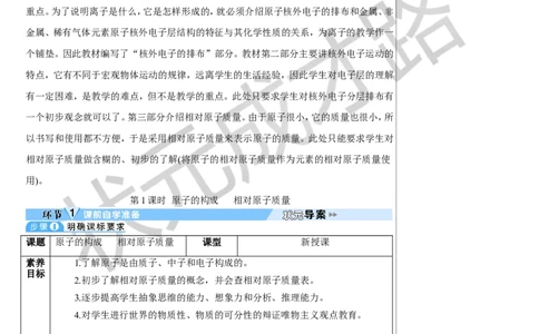 第1课时原子的构成相对原子质量_1、初中学习资料_2024秋改版_九上化学课件最新版_9化上教案_第三单元物质构成的奥秘_课题2原子结构