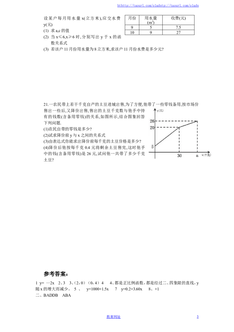 新版北师大版八年级数学上册第4章《一次函数》单元测试试卷及答案（9）（喜子的商铺）_1、初中学习资料_4-2、数学_北师大版_北师大版初中数学8上_最新8年级数学上册试卷131份均附答案