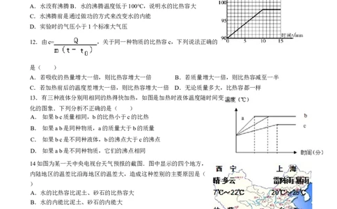 最新人教版九年级物理第十三章内能测试题(1)_1、初中学习资料_4-4、物理_4-4-5、初三物理全册_2024更新_人教初中物理9年级单元期中期末_第13单元
