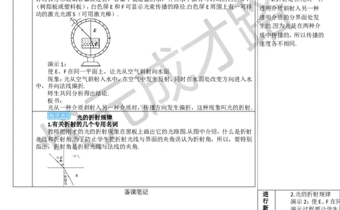 第4节光的折射_1、初中学习资料_2024秋改版_八上物理课件最新版_教案_第四章光现象