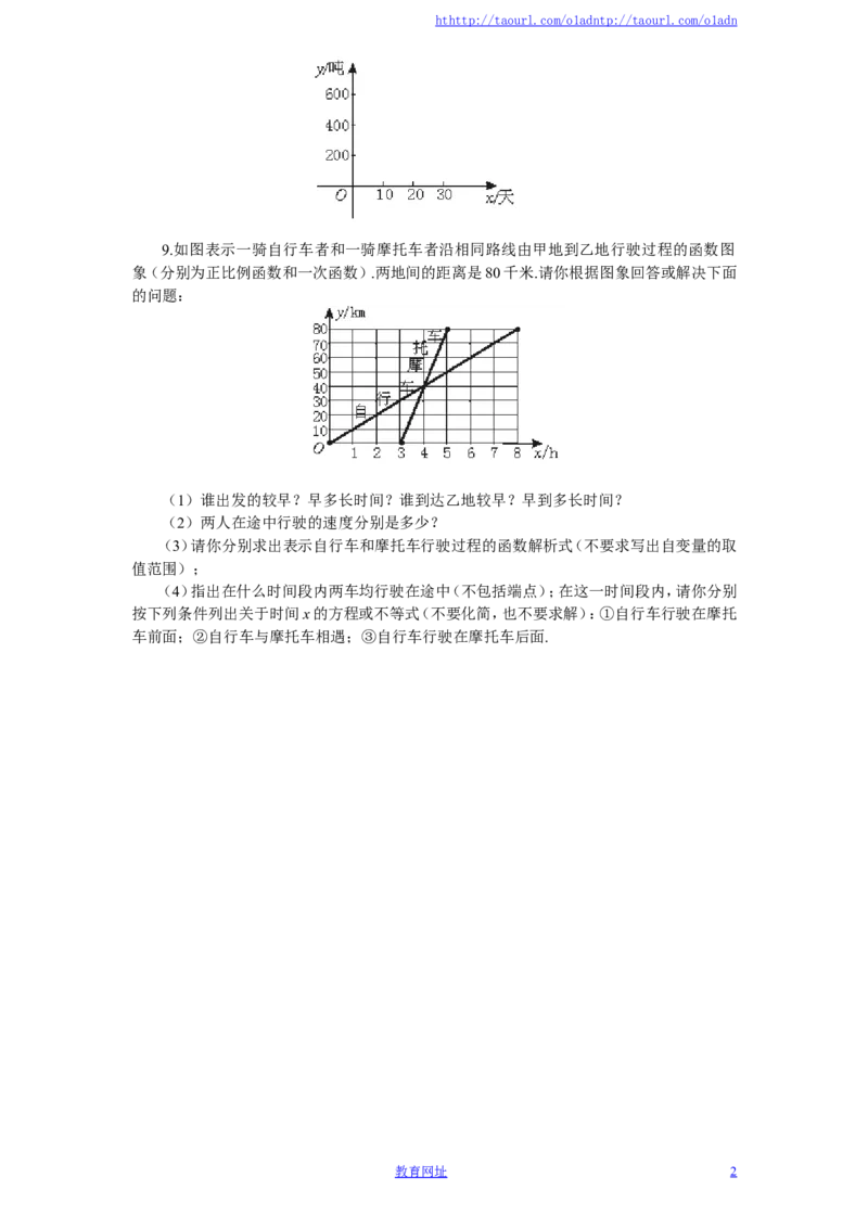 新版北师大版八年级数学上册第5章《二元一次方程组》同步练习及答案&mdash;5.6二元一次方程与一次函数（2）（喜子的商铺）_1、初中学习资料_4-2、数学_北师大版_北师大版初中数学8上