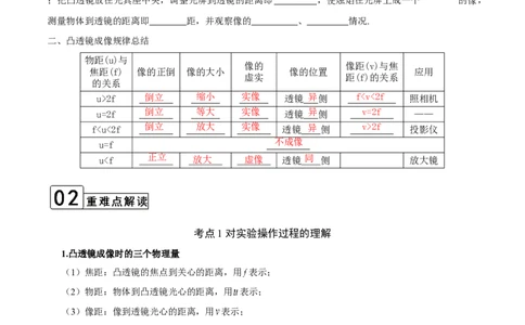 第5.3课时凸透镜成像的规律（原卷版）_1、初中学习资料_4-4、物理_4-4-3、初二物理上册_人教版物理八年级上课时练习（104份）_课时练习第2套25