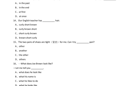 新目标版英语七年级下册Unit9Whatdoeshelooklike？(SectionB)_1、初中学习资料_4-3、英语_4-3-2、初一英语下册_人教英语七年级下课时练习（072份）_同步练习2