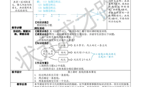 第2课时直线的基本事实_1、初中学习资料_2024秋改版_七上数学最新版课件_沪科版七上课课件_沪7数上教案_第4章几何图形初步_4.2线段、射线、直线