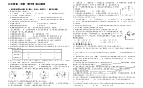 最新人教版九年级物理上册期末测试卷_1、初中学习资料_4-4、物理_4-4-5、初三物理全册_2024更新_人教初中物理9年级单元期中期末_期末