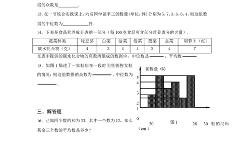 新版北师大版八年级数学上册第6章《数据的分析》单元测试试卷及答案（6）（喜子的商铺）_1、初中学习资料_4-2、数学_北师大版_北师大版初中数学8上_单元测试