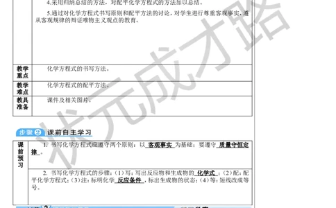 第2课时化学方程式的书写_1、初中学习资料_2024秋改版_九上化学课件最新版_9化上教案_第五单元化学反应的定量关系_课题2化学方程式