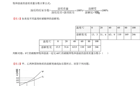第4讲溶液的浓度-溶质的质量分数（原卷版）_1、初中学习资料_4-5、化学_4-5-5、初三化学下册_人教化学九年级下专项练习（013份）