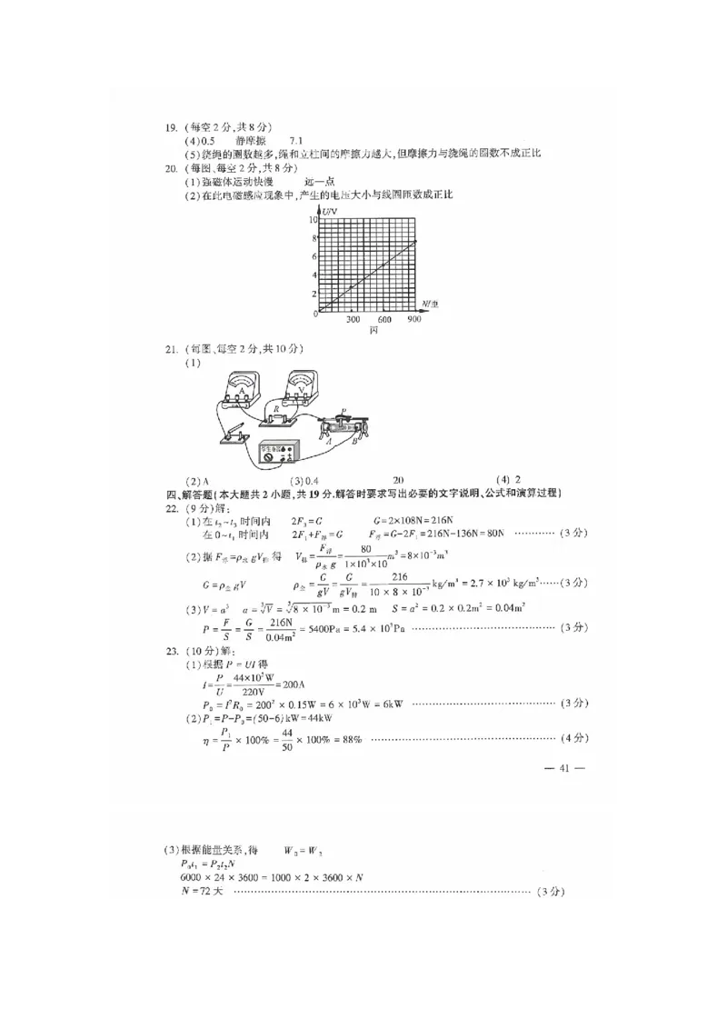 江苏省连云港市2019年高中阶段学校招生统一文化考试（中考物理）试题及答案图片版_1、初中学习资料_2024秋改版_八上物理课件最新版_物理中考真题卷（2019-2023）_2019中考物理试卷_江苏