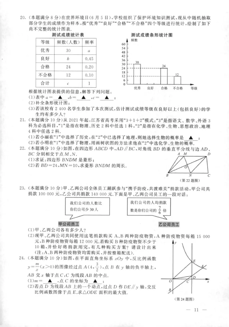 江苏连云港-扫描真题+答案_1、初中学习资料_2024秋改版_七上数学最新版课件_北师大版七上课课件_数学中考真题卷（2019-2023）_2020年中考数学试卷_江苏