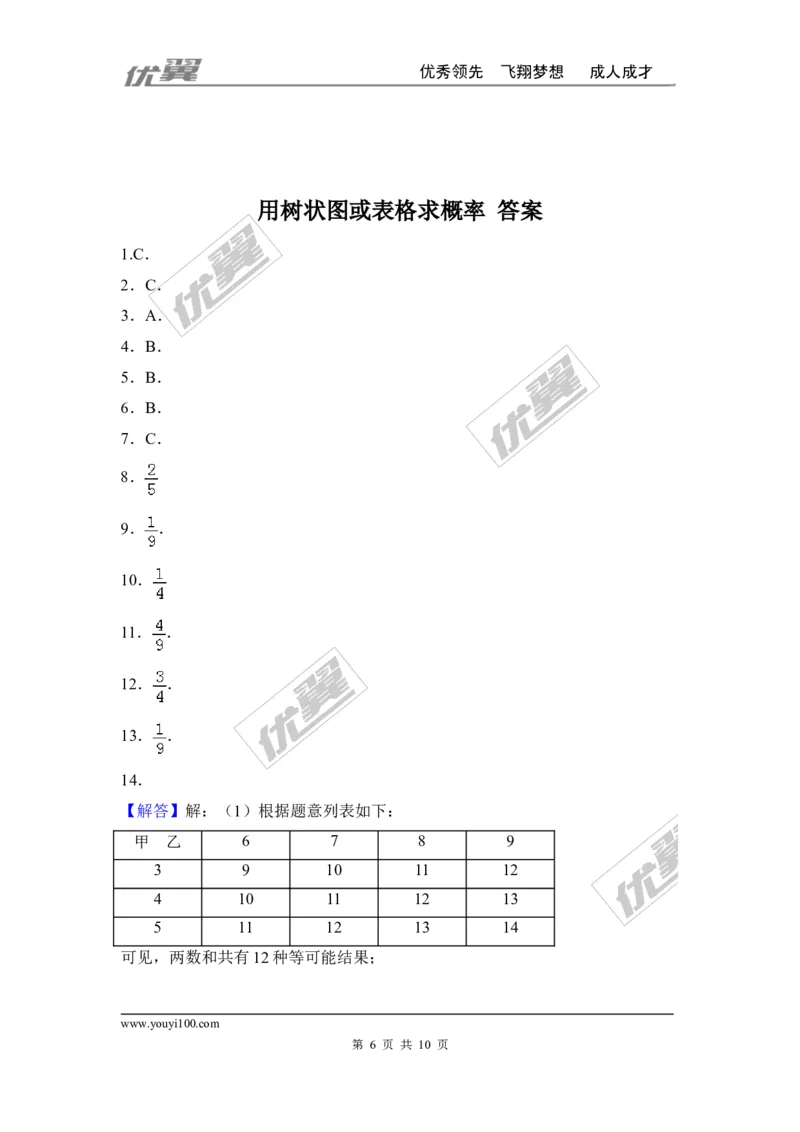 第三章概率的进一步认识周周测1（3.1）_1、初中学习资料_4-2、数学_北师大版_北师大版初中数学9上_周周测